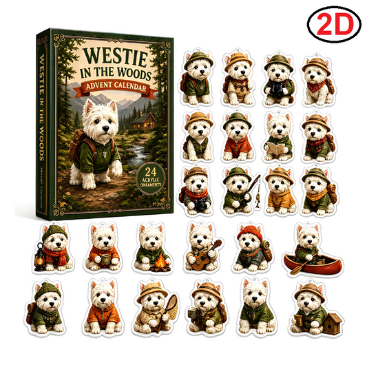 WestieAdvent - 24 Dages 2D Festlige Nedtællings Akryl Charms Blind Box Til Hundelskere