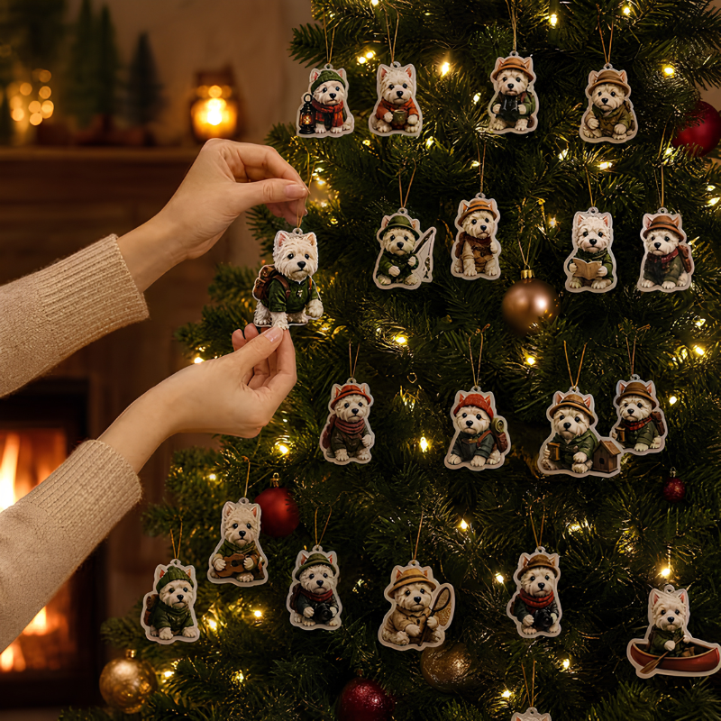 WestieAdvent - 24 Dages 2D Festlige Nedtællings Akryl Charms Blind Box Til Hundelskere