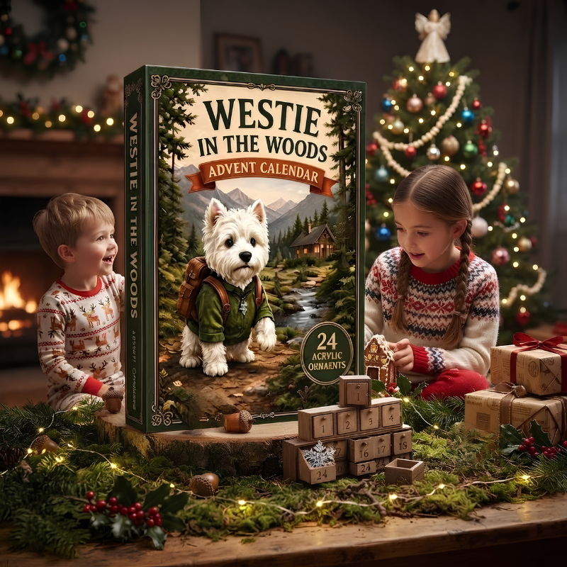 WestieAdvent - 24 Dages 2D Festlige Nedtællings Akryl Charms Blind Box Til Hundelskere
