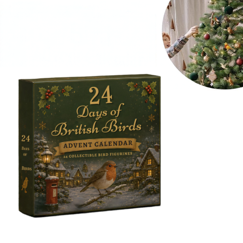 Kletshuts™ BritBirds - 24 Dage 2D Akryl Britiske Fugle Julekalender