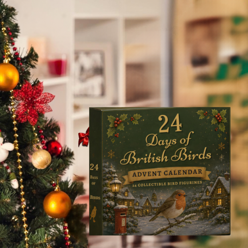 Kletshuts™ BritBirds - 24 Dage 2D Akryl Britiske Fugle Julekalender