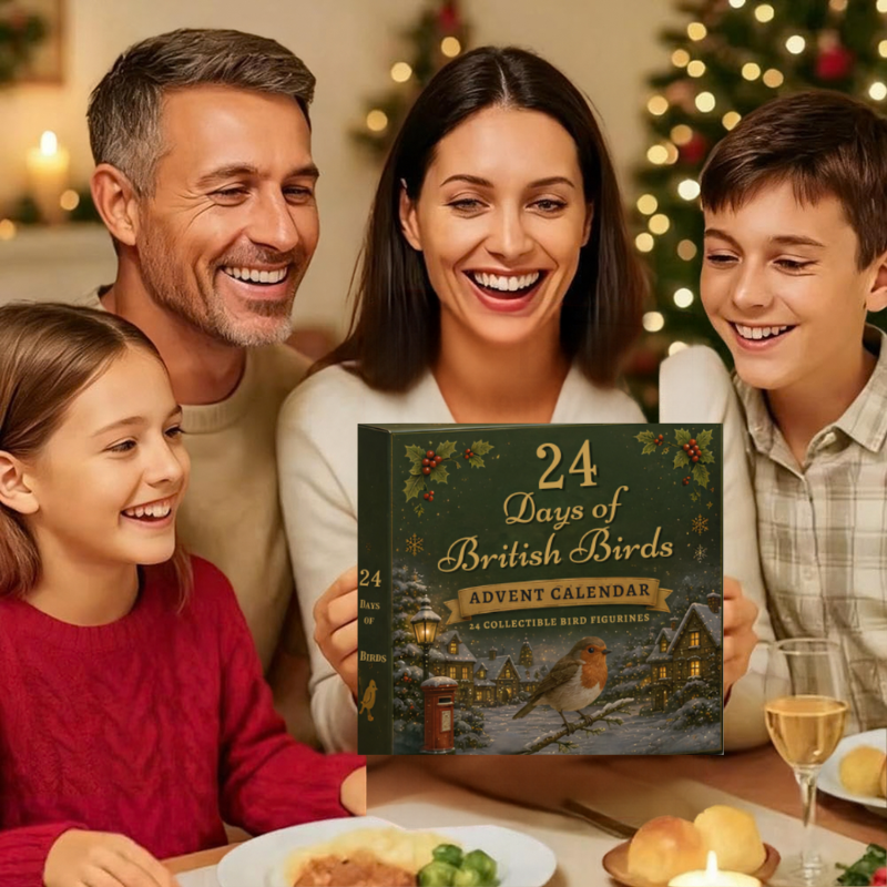Kletshuts™ BritBirds - 24 Dage 2D Akryl Britiske Fugle Julekalender