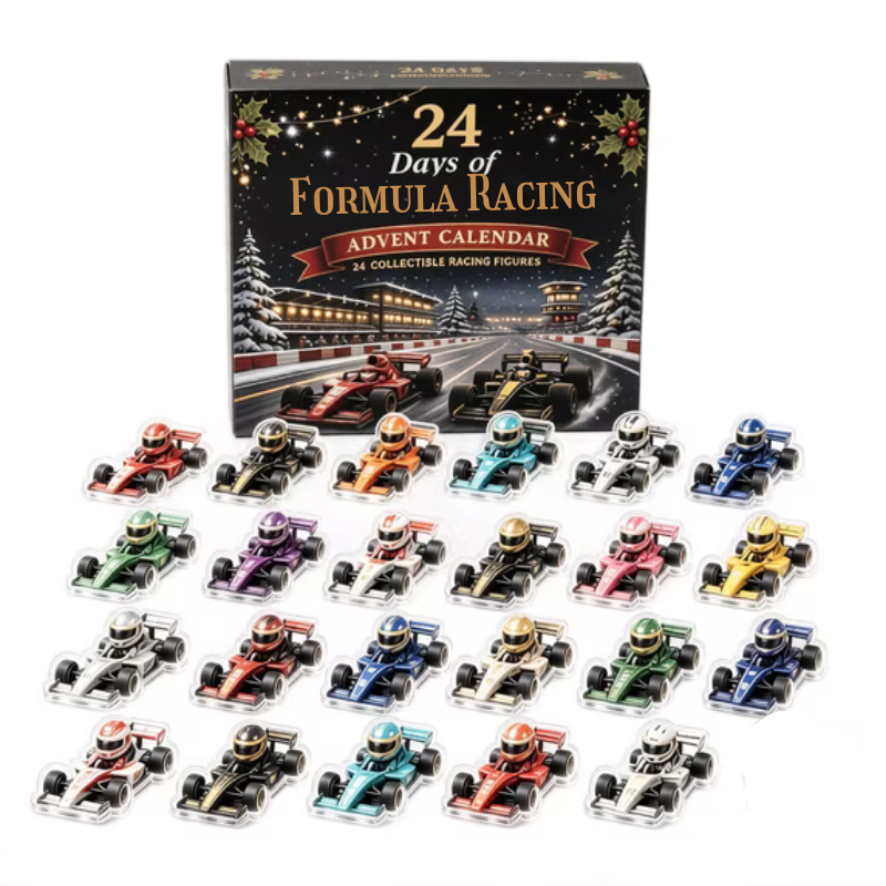 Kletshuts™ RacingAdvent - 24 Dages Nedtælling 2D Akryl Racing Adventskalender