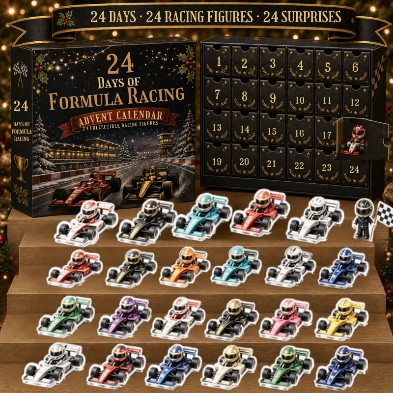 Kletshuts™ RacingAdvent - 24 Dages Nedtælling 2D Akryl Racing Adventskalender