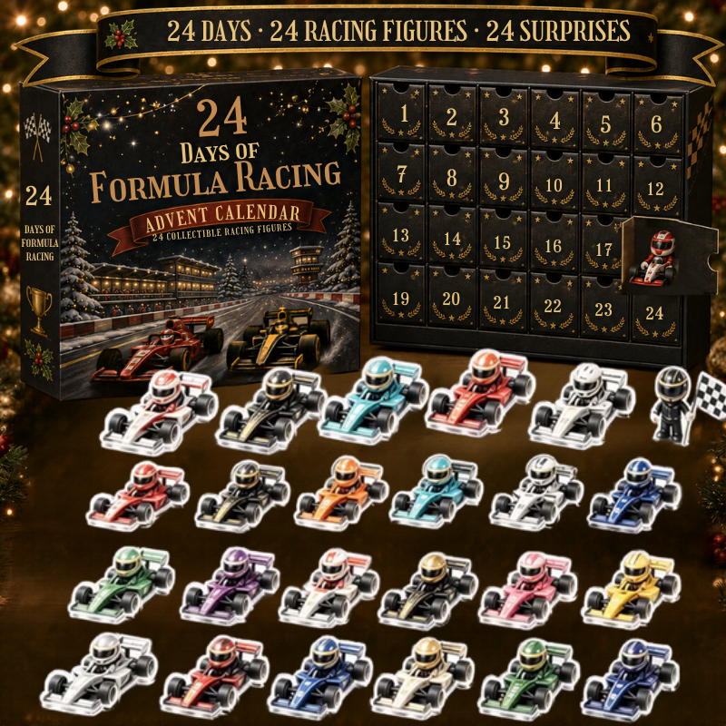 Kletshuts™ RacingAdvent - 24 Dages Nedtælling 2D Akryl Racing Adventskalender