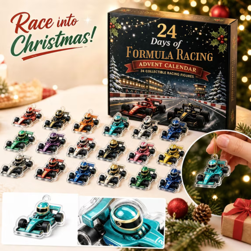 Kletshuts™ RacingAdvent - 24 Dages Nedtælling 2D Akryl Racing Adventskalender
