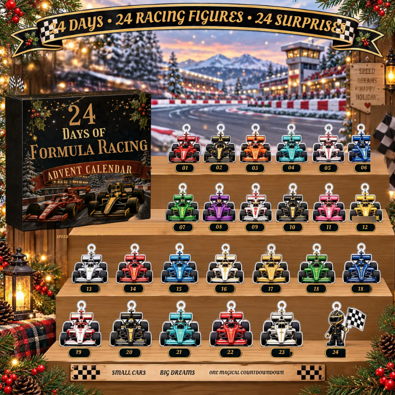 Kletshuts™ RacingAdvent - 24 Dages Nedtælling 2D Akryl Racing Adventskalender
