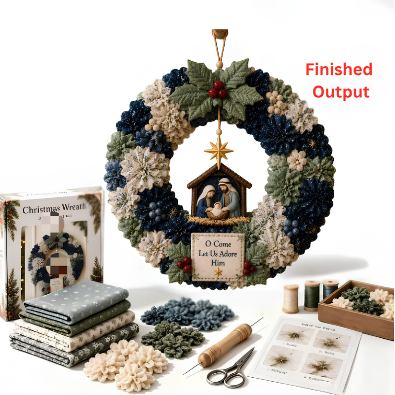 DIYWreath - Lav Det Selv Poke Craft Art Krans Jul Holiday Dekor