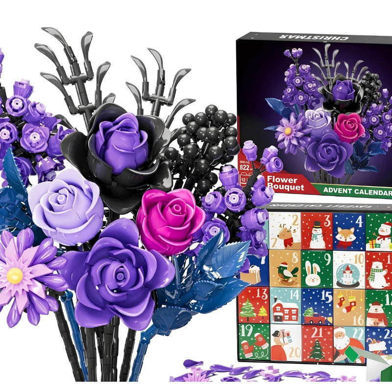 Kletshuts™ FlowerAdvent - 24 Dages Floral DIY Kreativ Byggesæt Adventskalender