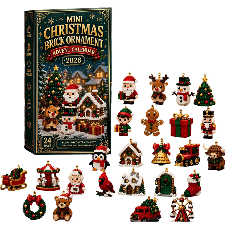 Kletshuts™ BricksAdvent: 24 Dages DIY Mini Juleklodser Ornament Adventskalender