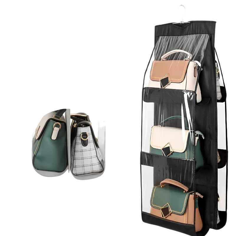 GlideHold® BagOrganizer: Multifunktionel Støvfri Hængende Opbevaringspose Organizer