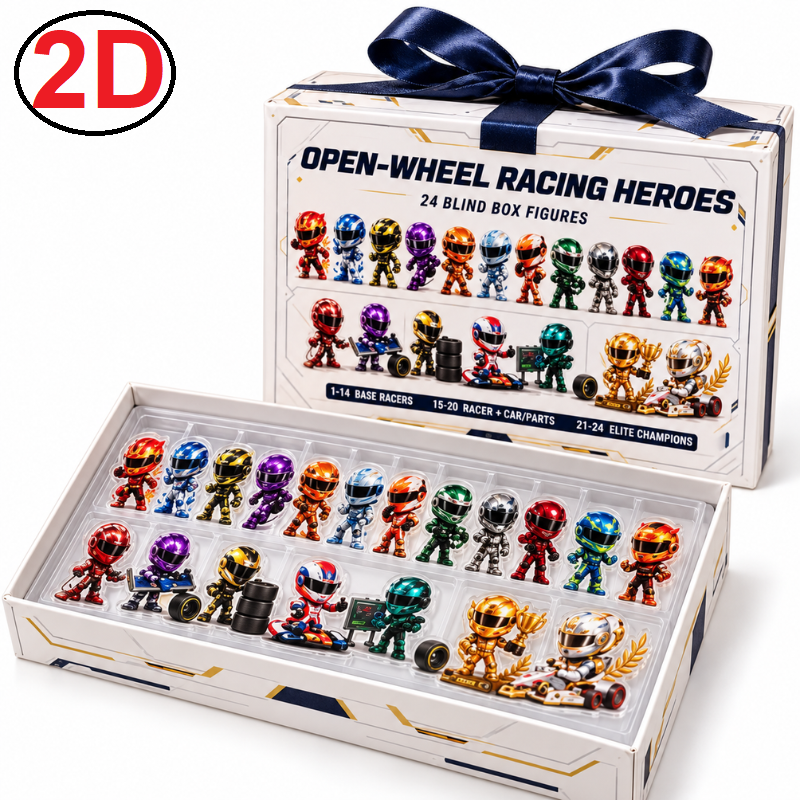 Kletshuts™ RaceRush - 24 Dages Motorcykel Racing Rush 2D Akryl Julekalender