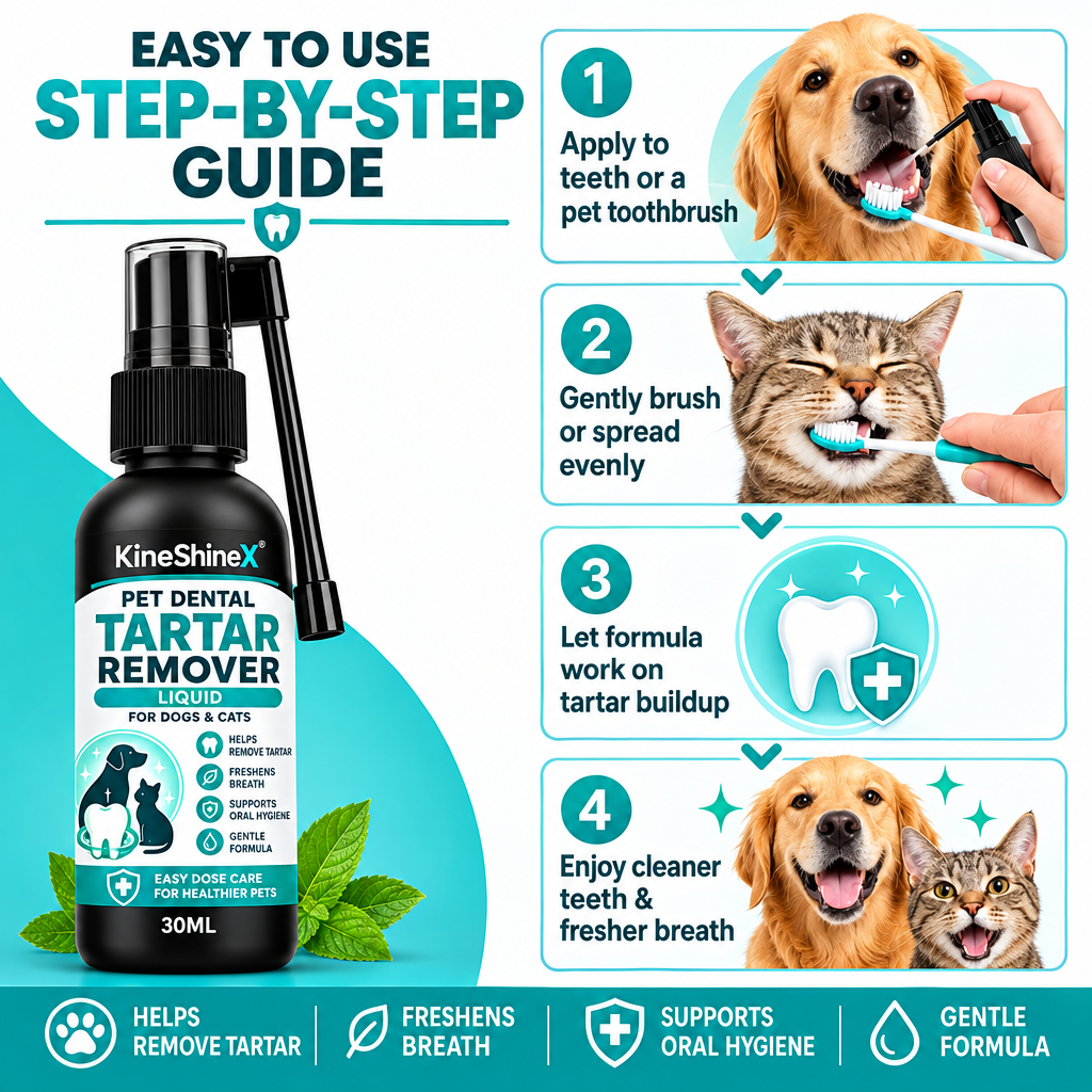 DogCatFri™ PlaqueRemover 1+1 GRATIS: Sikker Mundplejeløsning Plaque Remover Spray Til Hunde Og Katte