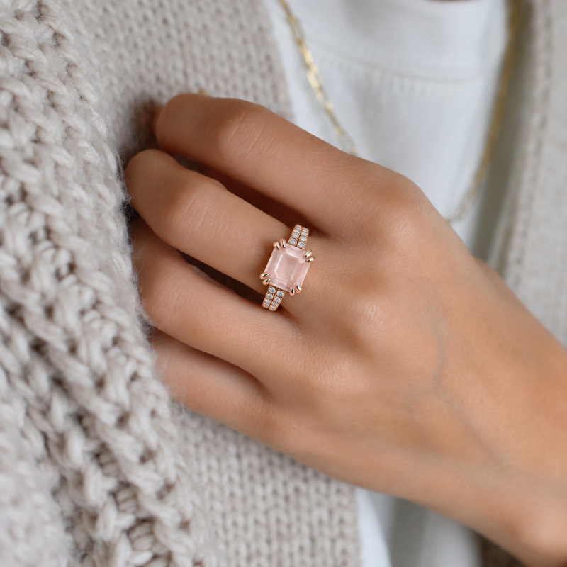 Jewelance™ QuartzRing 1+1 GRATIS - Selvværdi Blød Pink Elegance Mode Kvarts Ring