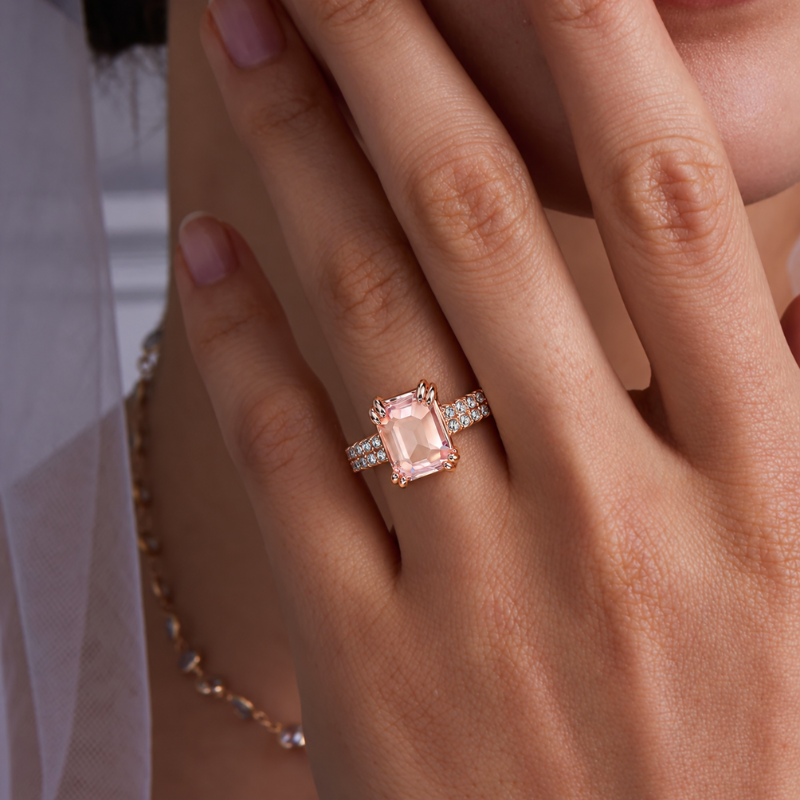 Jewelance™ QuartzRing 1+1 GRATIS - Selvværdi Blød Pink Elegance Mode Kvarts Ring