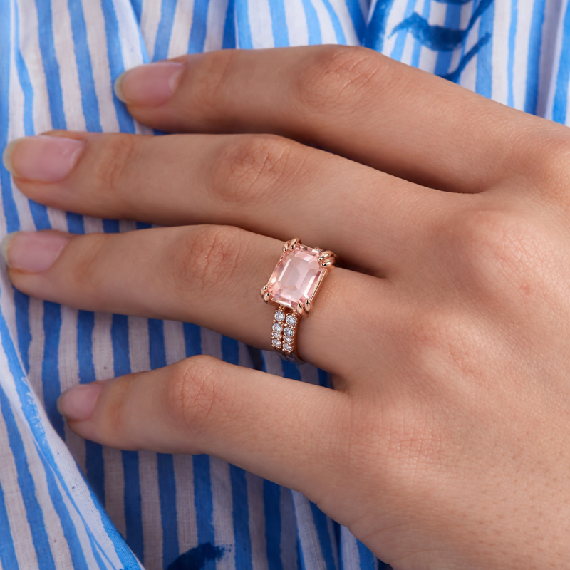 Jewelance™ QuartzRing 1+1 GRATIS - Selvværdi Blød Pink Elegance Mode Kvarts Ring