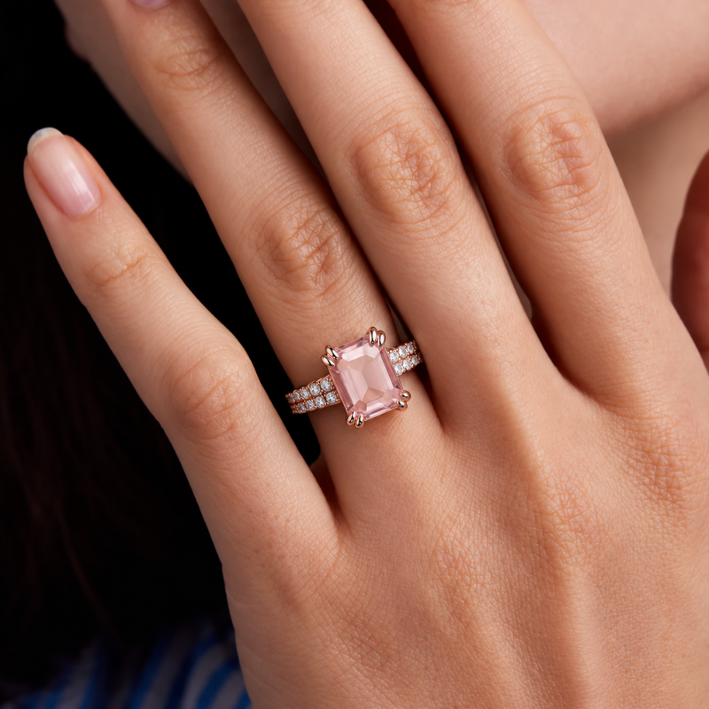 Jewelance™ QuartzRing 1+1 GRATIS - Selvværdi Blød Pink Elegance Mode Kvarts Ring