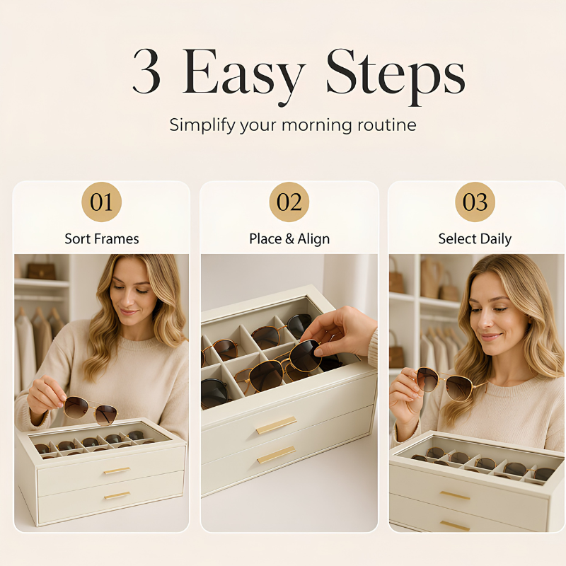 SunglassOrganizer - Premium Elegant Let At Tilgå Solbriller Og Briller Organizer