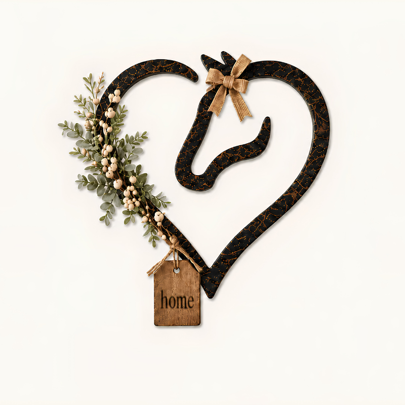 EquiHeart - Hjem Equestrian Hjerte Og Hest I Ét Design Vægdekoration Charme