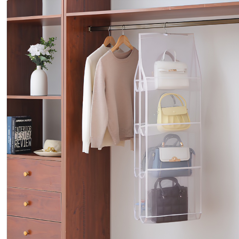 GlideHold® BagOrganizer: Multifunktionel Støvfri Hængende Opbevaringspose Organizer