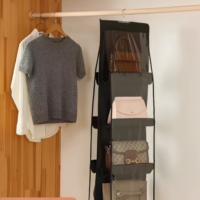 GlideHold® BagOrganizer: Multifunktionel Støvfri Hængende Opbevaringspose Organizer