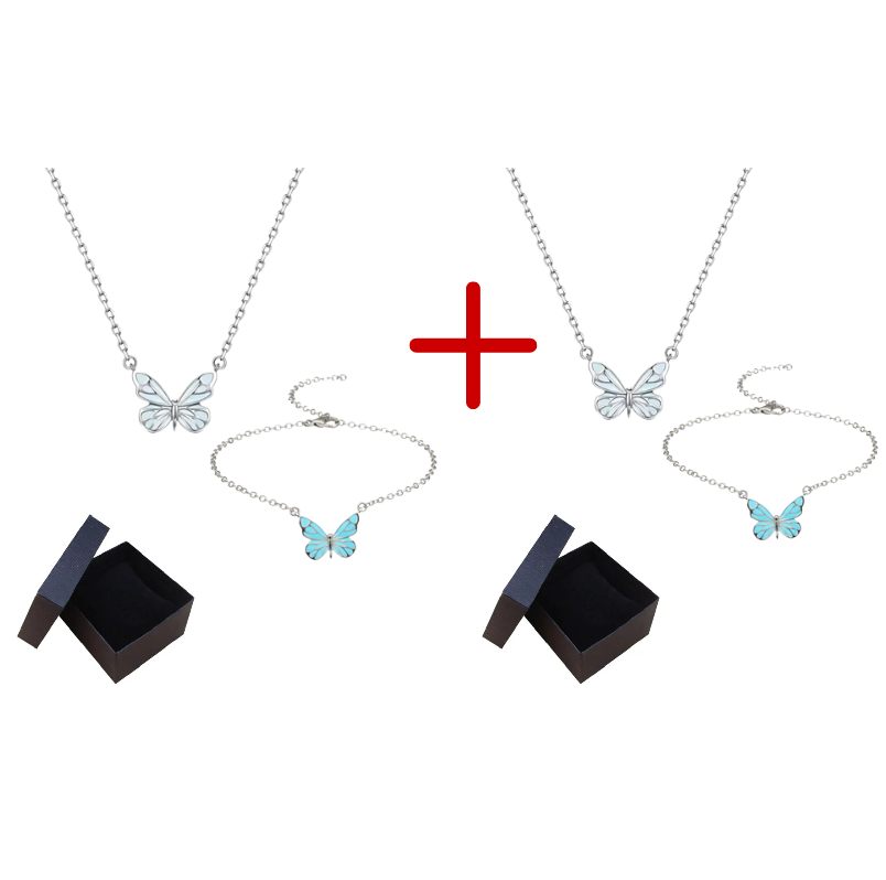 Jewelance™ GlowingButterfly 1+1 GRATIS: Mode Glødende Sommerfugle Halskæde Og Armbånd Sæt