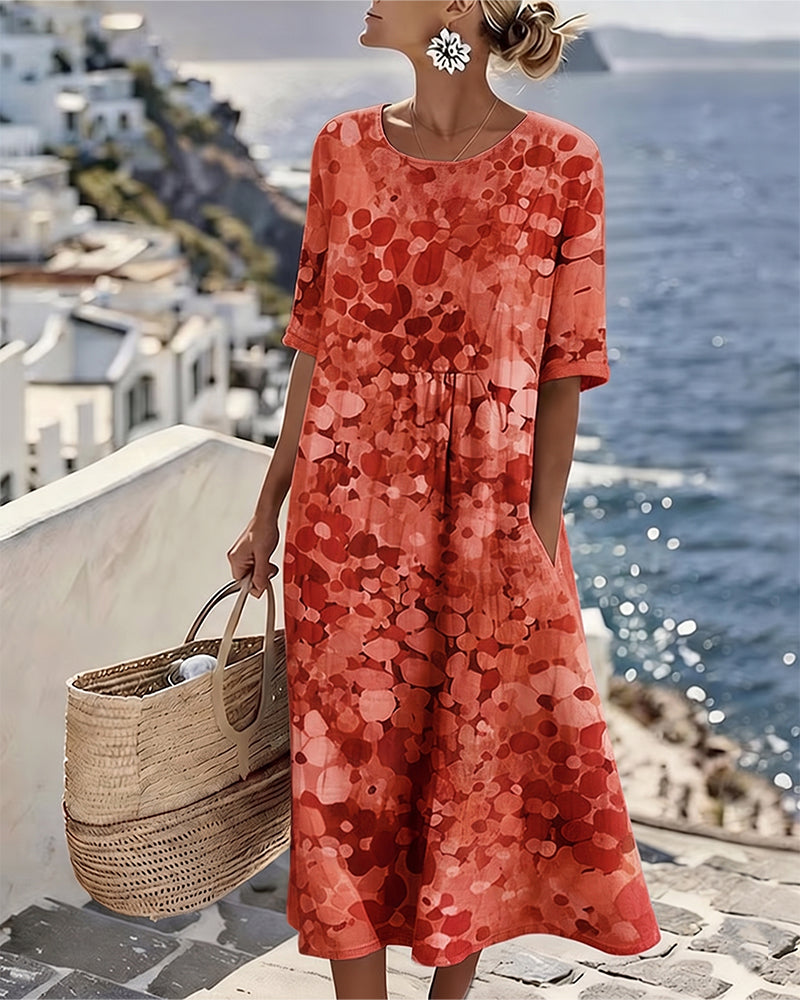 Icone™ PocketDress: Afslappet, Flagrende, Løs Kjole Med Print Og Lommer