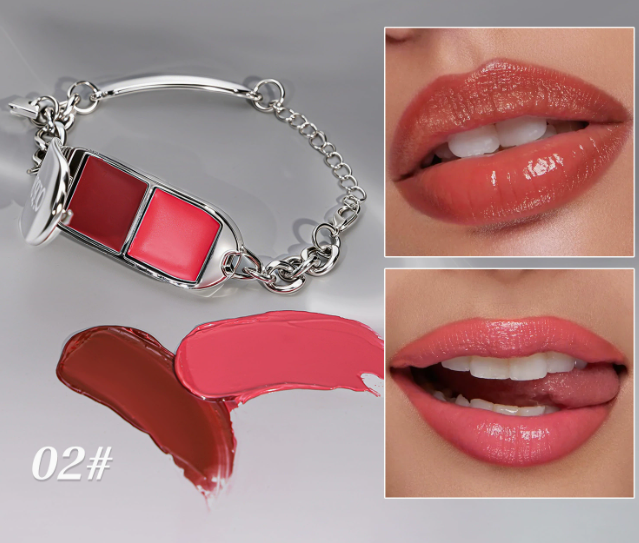 2-i-1 lipgloss-armbånd med aftagelig charm