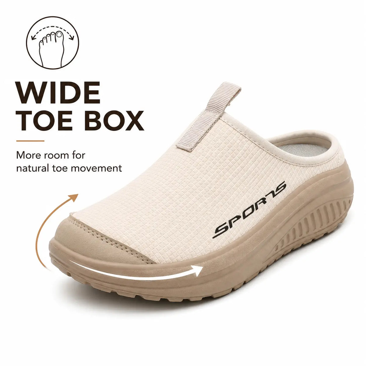 Ortopædiske slip-on hjemmesko med lukket tå til damer