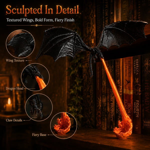 Ledsen™ DragonLamp: Belyst Drage Lampe Fantasy Bogreol Ambient Lys