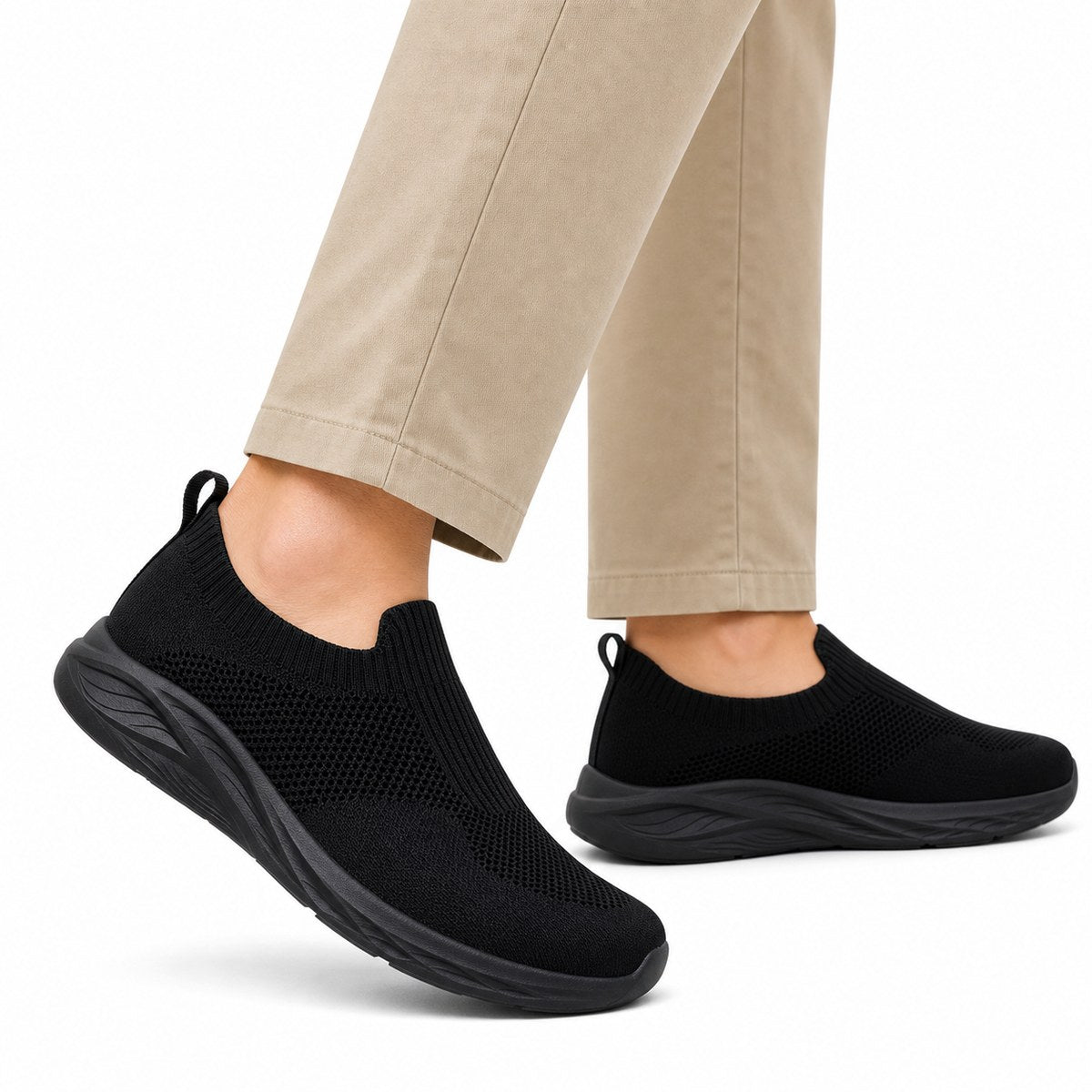 Ortopædiske slip-on gåsko til herrer med bred pasform – uden snørebånd
