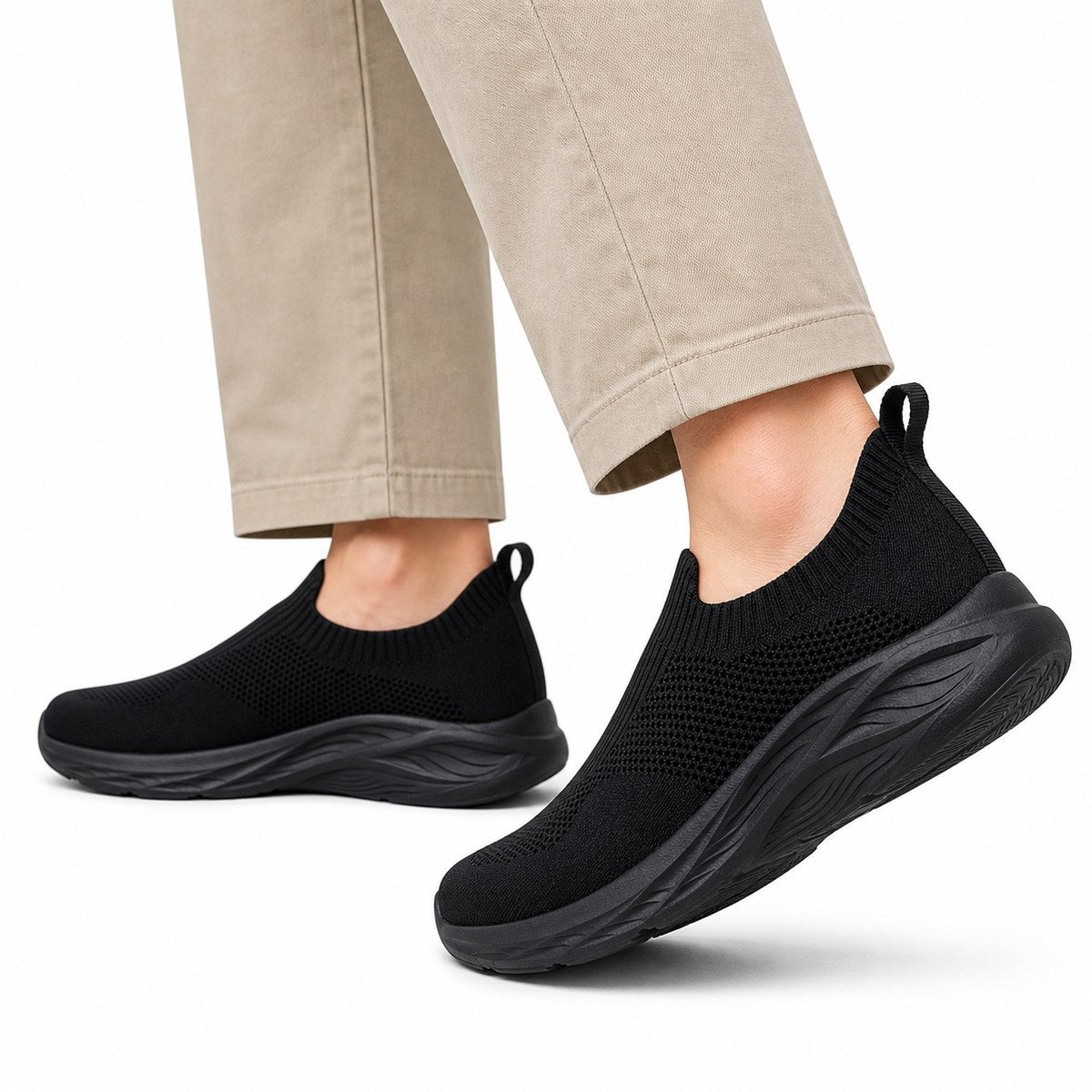 Ortopædiske slip-on gåsko til herrer med bred pasform – uden snørebånd