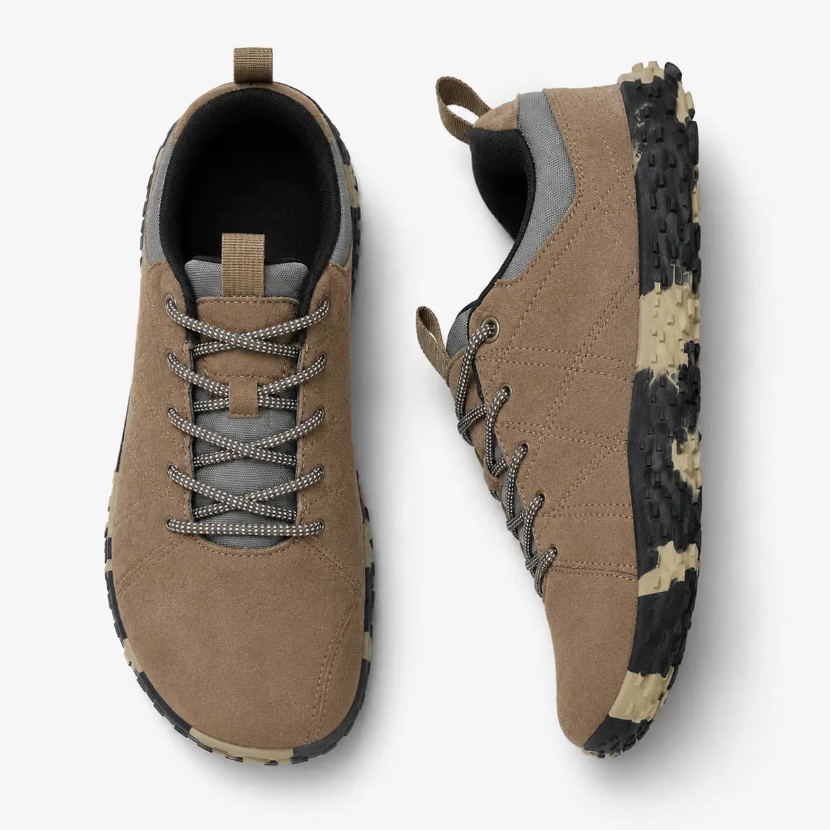 Ortopædiske barfodsvandresneakers i ruskind med bred tåboks – unisex