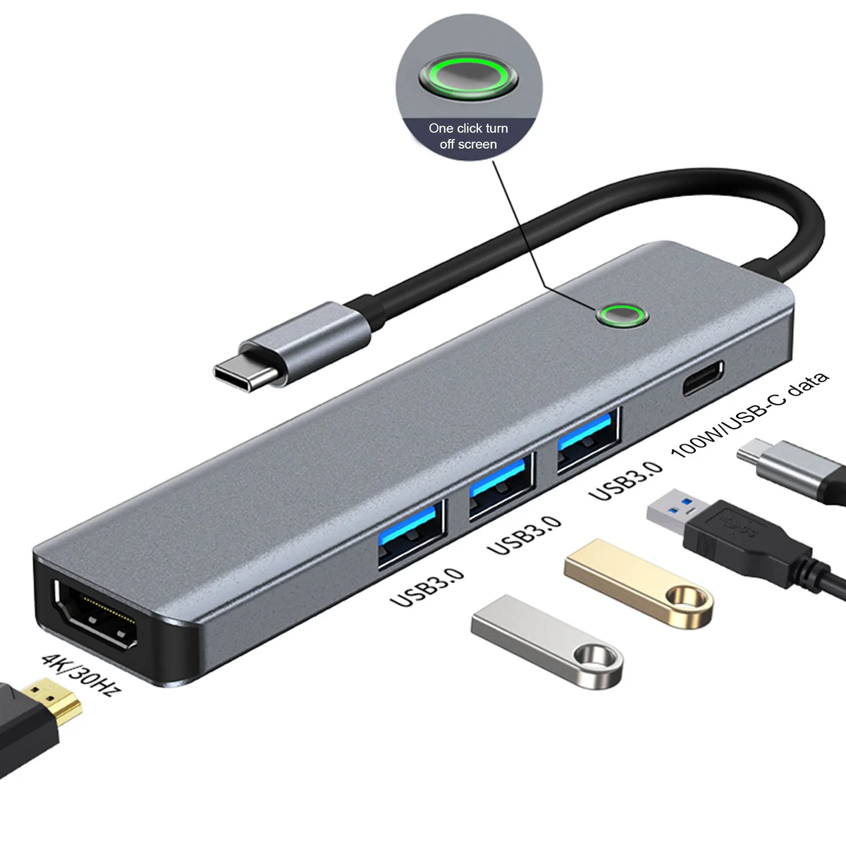 MultiAdapter™ – Universel Multi-Port 5-i-1 USB-C Adapter