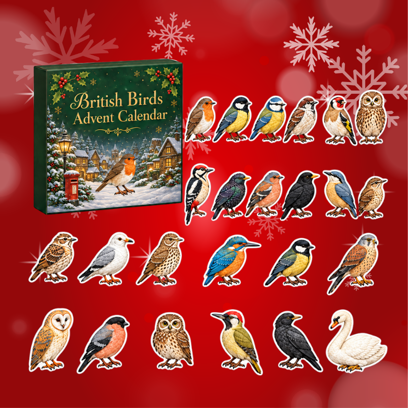 Kletshuts™ BritBirds - 24 Dage 2D Akryl Britiske Fugle Julekalender