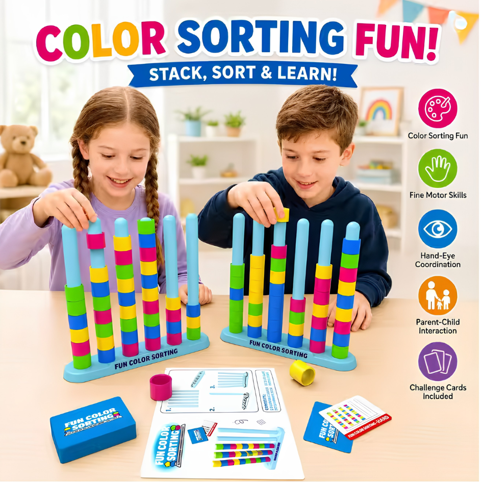 Kletshuts™ ColorStack: Farvestakningsspil Udfordring Børnelegetøj