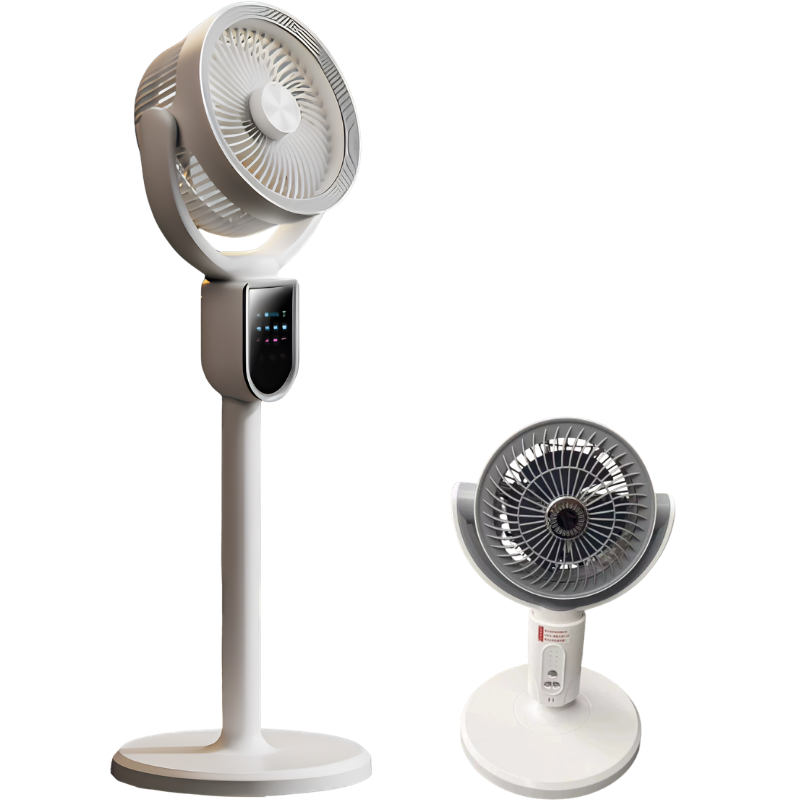 FloorFan: Støjsvag Udtrækkelig Genopladelig Bord- Og Gulvventilator Med Fjernbetjening