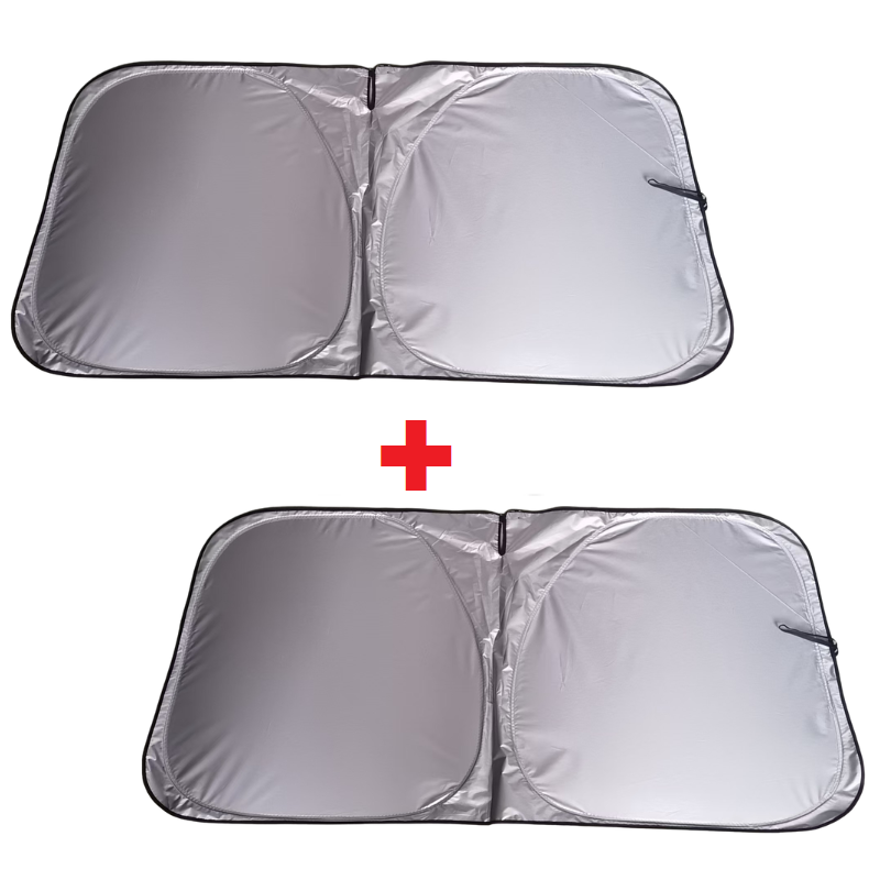 CarSunshade 1+1 GRATIS - Sammenfoldelig Solskærm Bil Sol Visir Varme Beskyttelse Overtræk