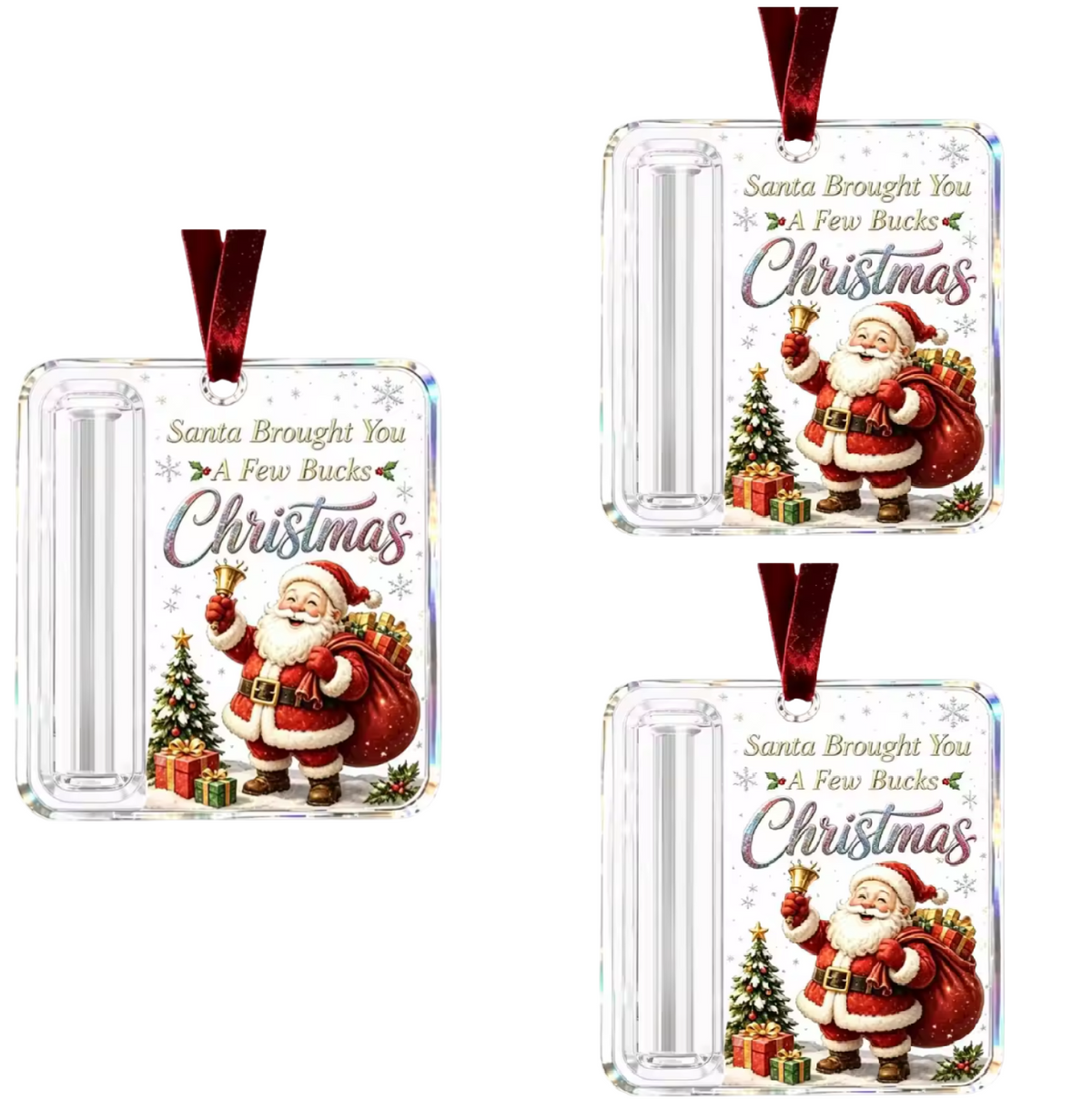 ChristmasCash 1+2 GRATIS - Dekorativ Akryl Julepengehænger Ornament