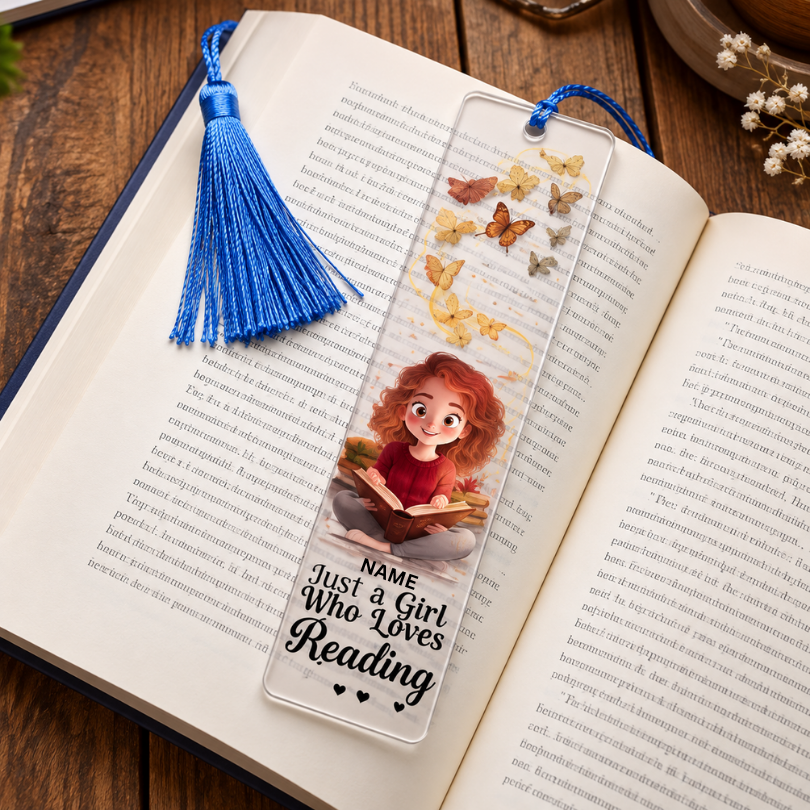 AcrylicBookmark - Elegant Design Personliggjort Akryl Læseholder Med Tilpasset Navn