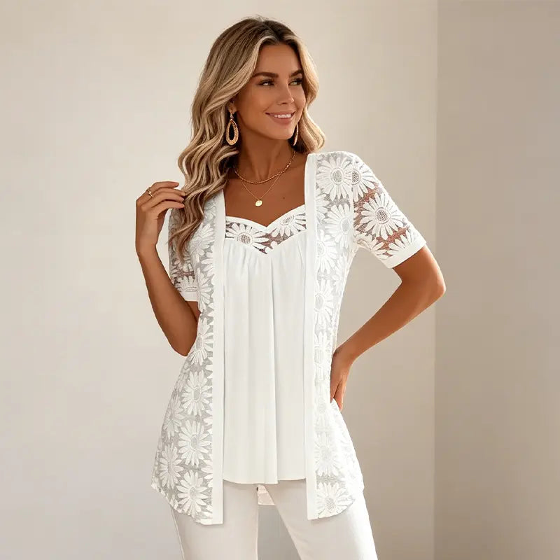 Icone™ LayeredBlouse: Kvinders Elegante Sofistikerede Casual Lagdelt Bluse