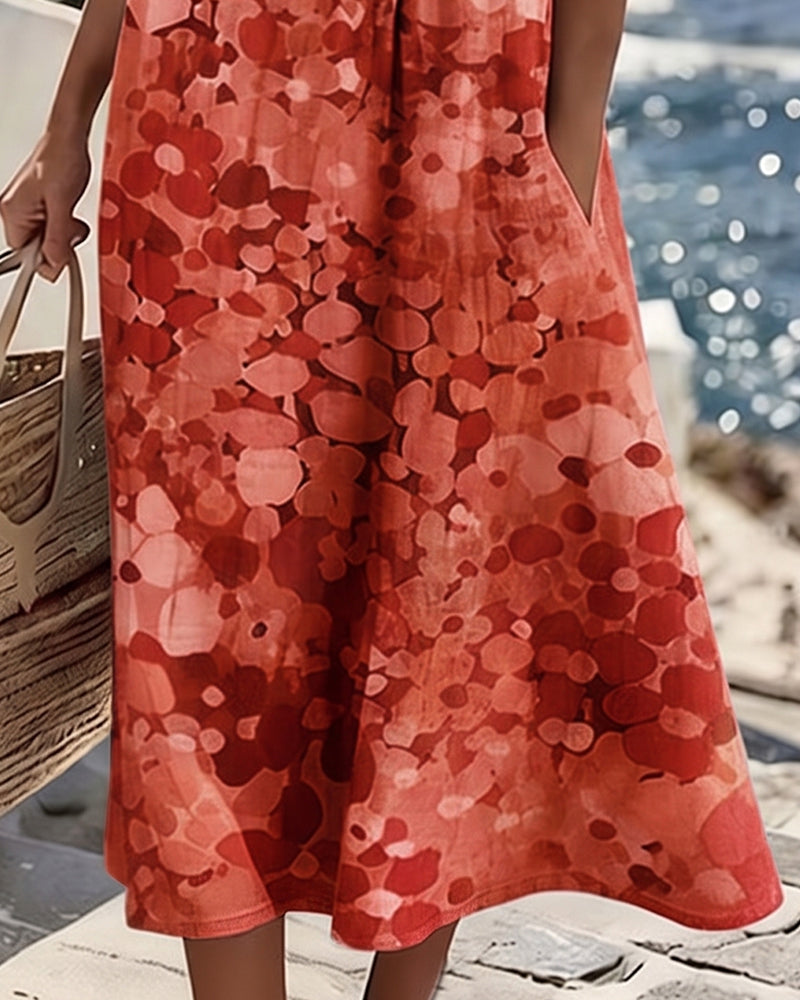 Icone™ PocketDress: Afslappet, Flagrende, Løs Kjole Med Print Og Lommer
