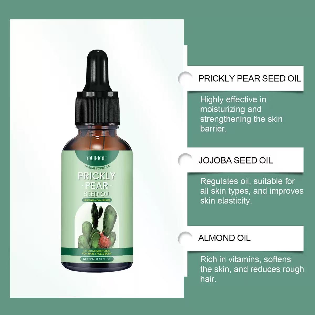 Kaktusolie med argan og vitamin E
