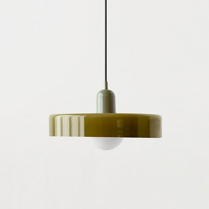 Bauhaus-pendel i farvet glas – design
