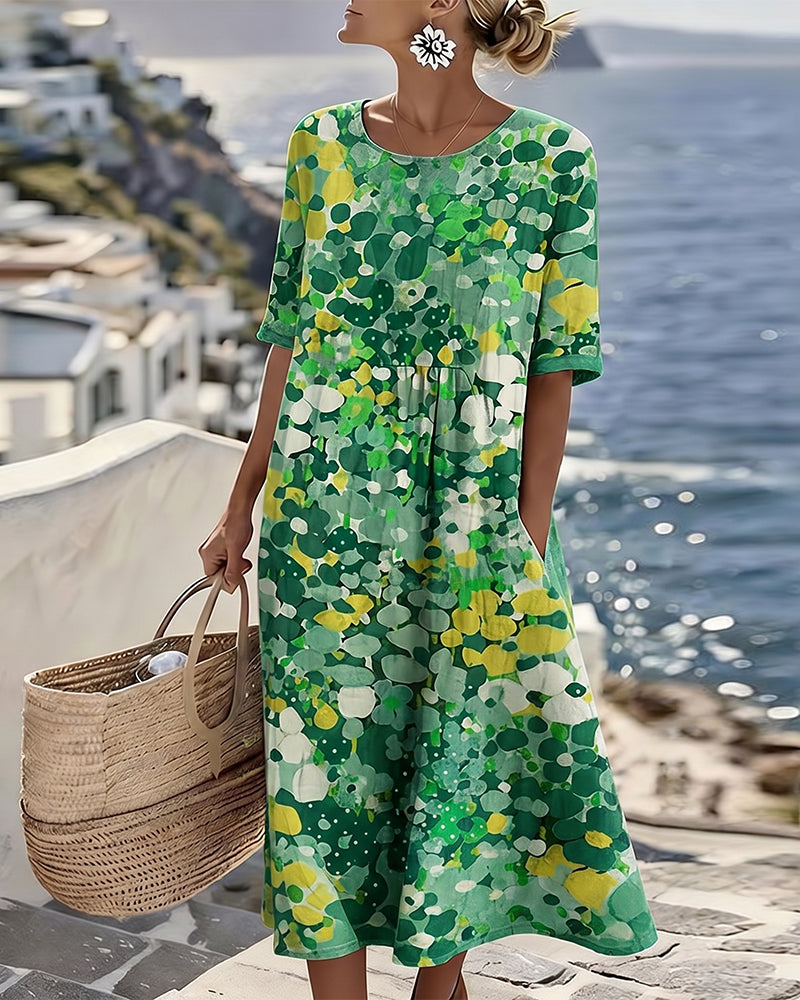 Icone™ PocketDress: Afslappet, Flagrende, Løs Kjole Med Print Og Lommer