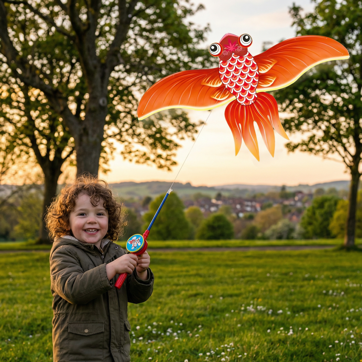Kletshuts™ FlappingKite 1+1 GRATIS - Flappende Vinge Dyre Drage Med Fiskestangsholder