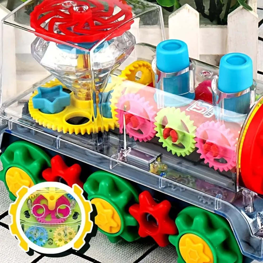 Kletshuts™ DancingTrain: Lys Op Automatisk Dansende Tog Med Synlige Tandhjul