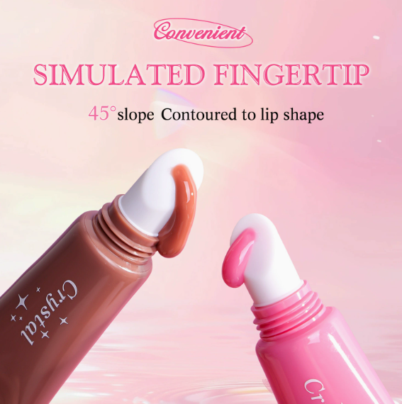 Peptid-lipglaze, farvet og klistrer ikke