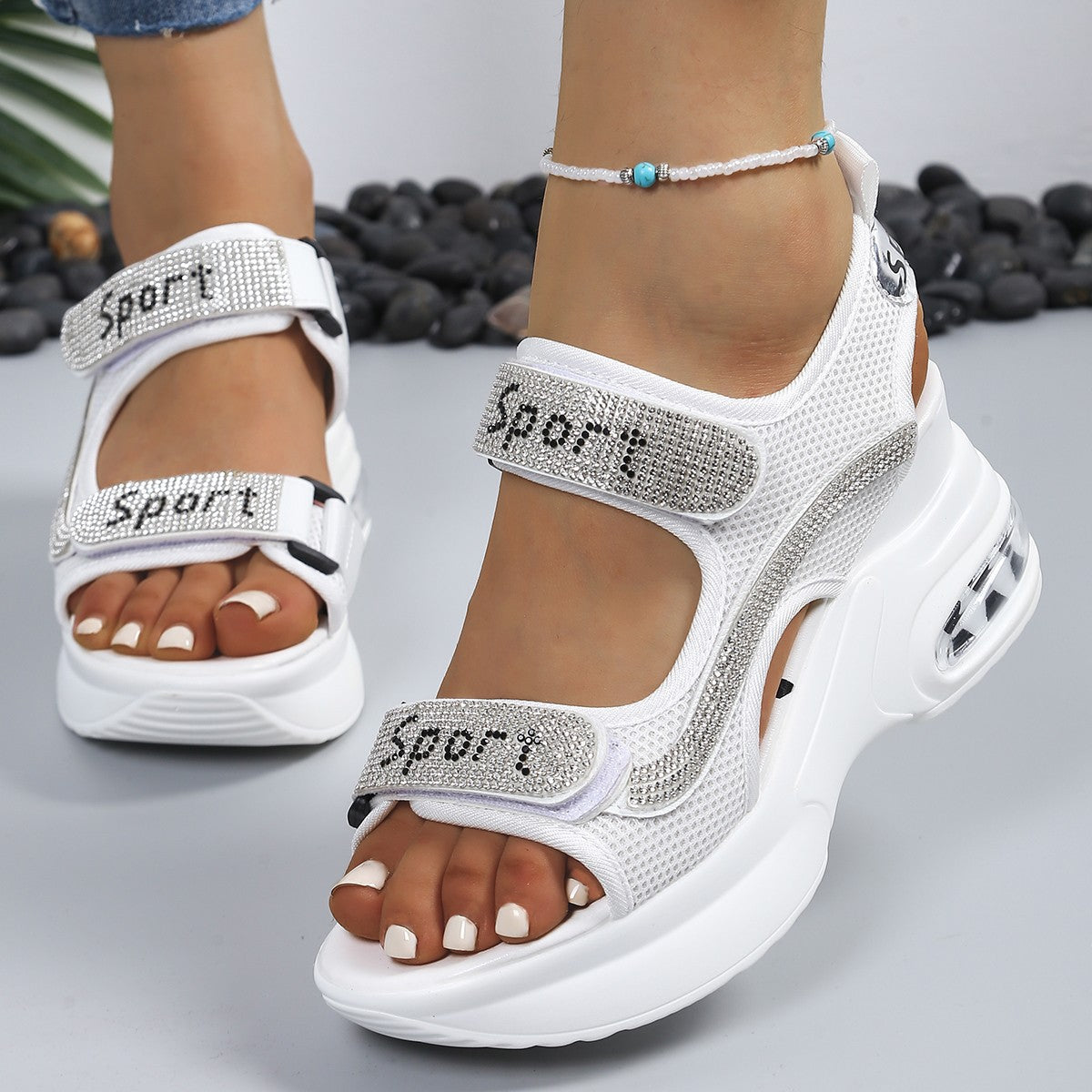 Happy™ PlatformSandals: Hverdagskomfortable Platform Glimmersandaler