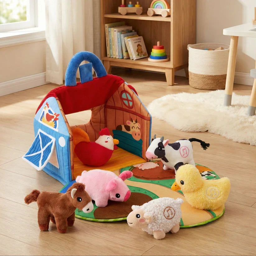 Kletshuts™ FarmPlayset: Interaktivt Læring Legetøj Med Bærbar Legehus